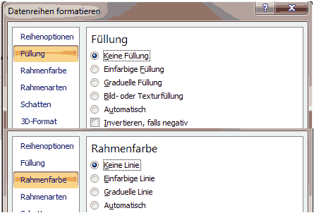 Diagramm - Datenreihe formatieren