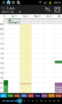 Business Calendar - Wochenansicht