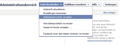 Seite bearbeiten->Administrationsrechte bearbeiten