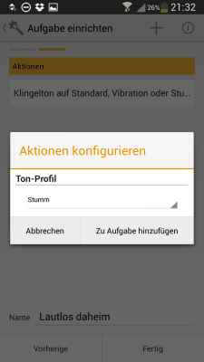 Ton Profil auf Stumm