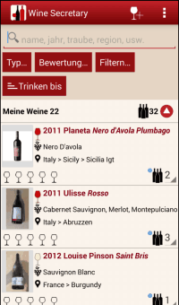 Winesecretary - Weinliste