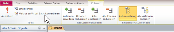 Access 2010 Makro zu VBA konvertieren