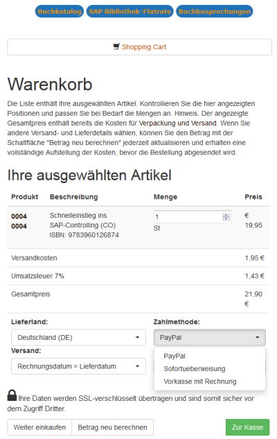 Warenkorb Warenkorb