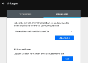 Anmeldung als Organisation bei Brain2Video