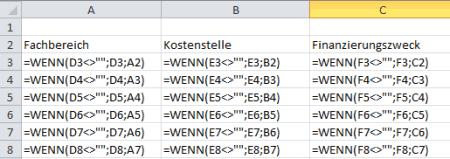 Wenn Funktion um Zellenbeschriftungen darzustellen