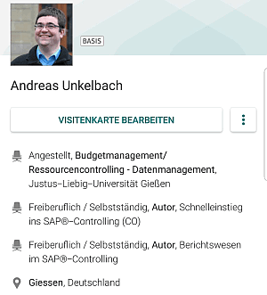 XING Profil Andreas Unkelbach