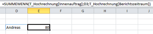 Summewenn mit mehrere Spalten als Ergebnis