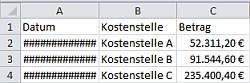 Datumsformat als Lattenzaun