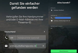 Eigene Kontaktdaten optional angeben Eigene Kontaktdaten optional angeben