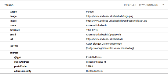 Schema.org PERSON Andreas Unkelbach