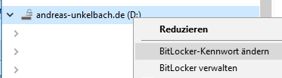 Bitlocker Context rechte Maustaste