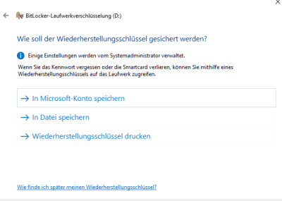 Bitlocker Wiederherstellung