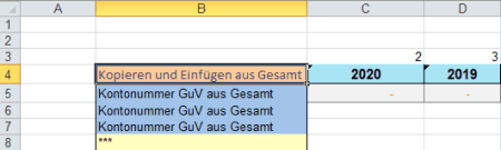 Excel GuV Summenblatt aller Bereiche