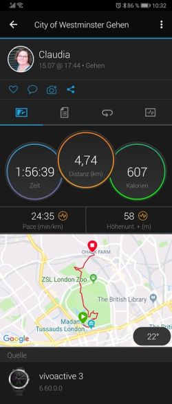 Karte Streckenverlauf  London City of Westminster - Tracking