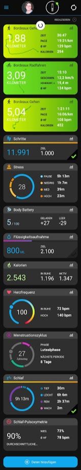 Tagesverlauf - Garmin