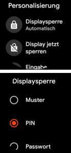 Personalisierung - Displaysperre