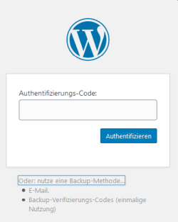 2FA - Authentifizierungscode f�r Wordpress