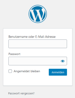 Wordpresss Anmeldung mit Benutzername oder E-Mail und Passwort