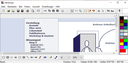 Hardcopy - Hauptfenster Hardcopy - Hauptfenster