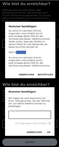 Luca App TAN Verifizierung