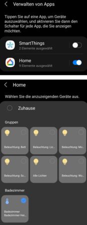 Verwalten von Smarthome App