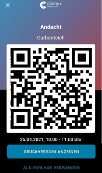 CWA QR Code anzeigen