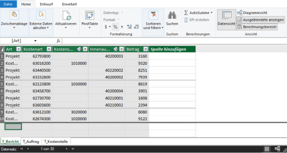 Datenmodell in Power Pivot