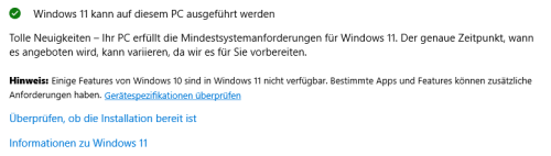 Vorerst bei WIndows 10 bleiben