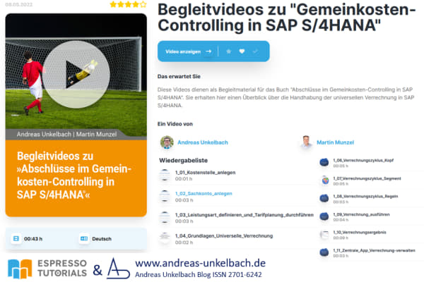 Begleitvideos zum Gemeinkostencontrolling in SAP S/4HANA