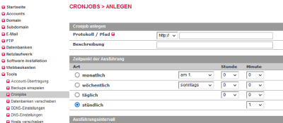 Cronjob anlegen Cronjob anlegen