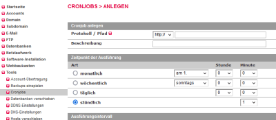 Cronjob anlegen