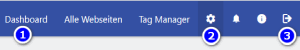 Steuerung in Matomo Dashboard Einstellungen und Logout Steuerung in Matomo Dashboard Einstellungen und Logout