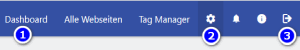 Steuerung in Matomo Dashboard Einstellungen und Logout