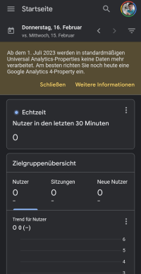 Google Analytics Startseite