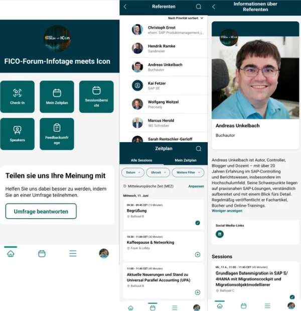 Screenshot Event App der FICO-Forum-Infotage meets Icon