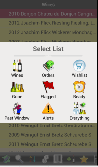 Winetracker - Select List