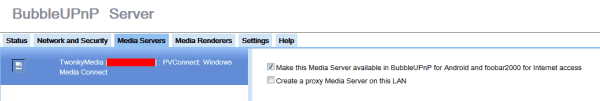 BubbleUPnP - Media Servers