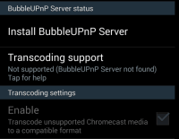 BubbleUPnP - Settings Chromecast