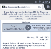 Screenshot Cookie Hinweis gem. EU Richtinie responsiv  Diese Seite verwendet Cookies. Mit der Nutzung erkl�ren Sei sich damit einverstanden, dass Cookies genutzt werden