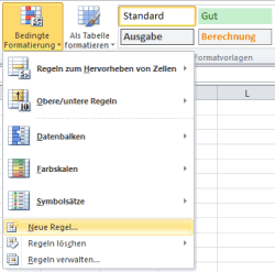 Neue Regel für bedingte Formatierung anlegen