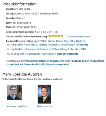 Bestseller Amazon Controlling und SAP