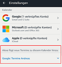 Alexa Standardkalender