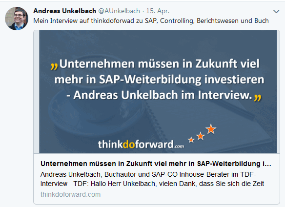 Twitter Hinweis Interview auf Thinkdoforward