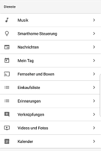 Dienste in Google Home einstellen