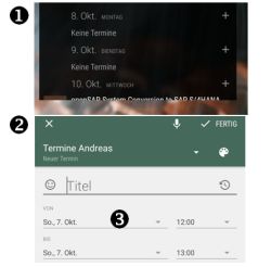 Screenshot neuer Termin bei Tag ohne Termin