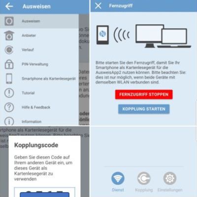 App als Kartenleser AusweisApp2 auf Android
