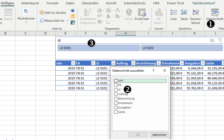 Datenschnitt ab Excel 2013 bei als Tabelle formatierte Daten