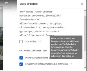 Youtube Datenschutzmodus
