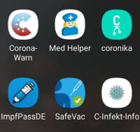 Diverse Apps rund um Corona