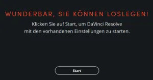 Davinci Resolve vorherige Einstellungen